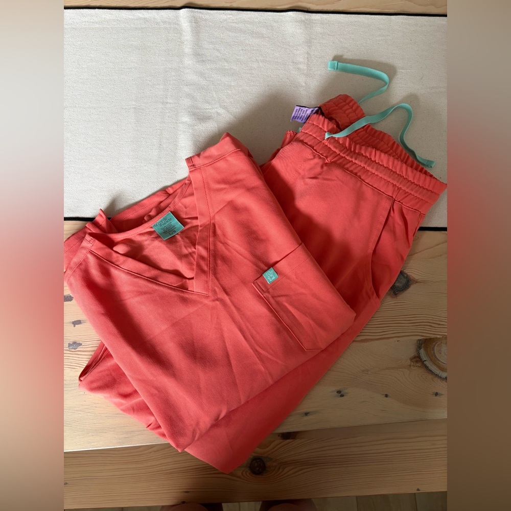 Women's Coral Scrub Set